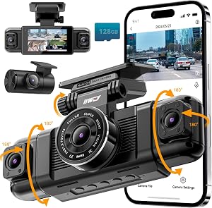 IIWEY N5 4 Channel Dash Cam 360° View, 1080P Front and Rear Inside, Left Right Dash Camera