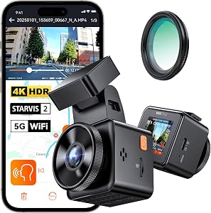 Vantrue E1 Pro 4K Mini Dash Cam Front, STARVIS 2 PlatePix HDR Night Vision Car Camera, Bui