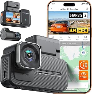 WOLFBOX X5 3 Channel 4K HDR Dash Cam, STARVIS 2 IMX678 8MP Night Vision, 4K+2.5K+1080P Fro