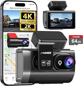 Dash Cam Front and Rear, 4K+2K Recording Dash Camera for Cars, Night Vision with WDR, 170°